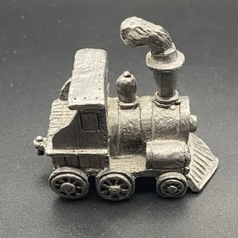 Michael Ricker RB 1986 5 Pc Pewter Train Set 9.5"L  Engine, 3 Flats & Caboose - Picture 7 of 16